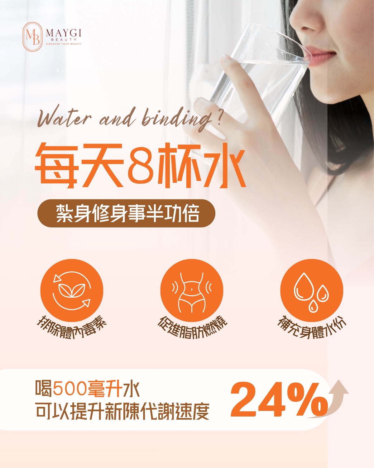 💧 Maygi Beauty 提提你每天喝8杯水 紮身修身事半功倍💧